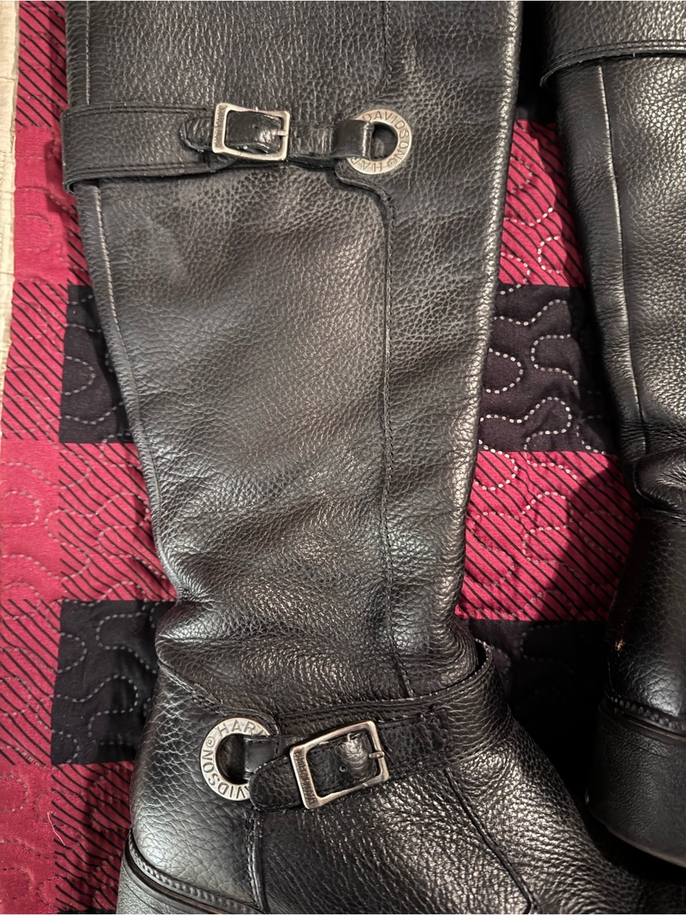 Black Leather Knee High Riding Boots - Picture 5 of 7